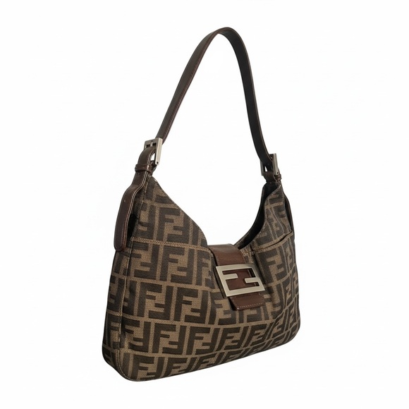 Vintage Fendi Brown and Tan Baguette Shoulder Bag - Picture 3 of 15